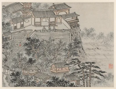 The Five Sages Terrace, from Twelve Views of Tiger Hill, Suzhou — Shen Zhou