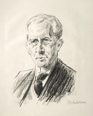 Arno Holz Mappe:  Portrait Arno Holz — Max Liebermann