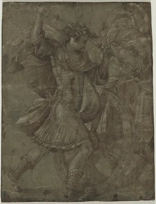 Man in Armor beside a Chariot — Francesco Salviati