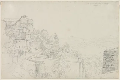 Saint Agostino from Bulagajo, Perugia (San Agostino dalla parte del Bulagajo, Perugia) — Eduard von Steinle