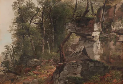 Trees on a Rocky Hillside — Asher Brown Durand