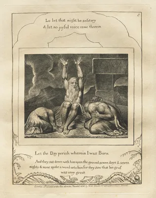 The Book of Job:  Pl. 8, Let the Day perish wherein I was Born — William Blake