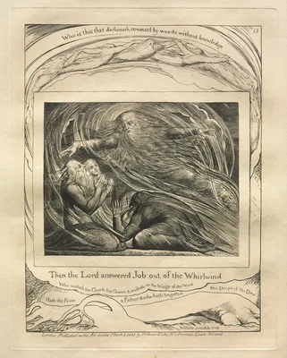 The Book of Job:  Pl. 13, Then the Lord answered Job out of the Whirlwind — William Blake