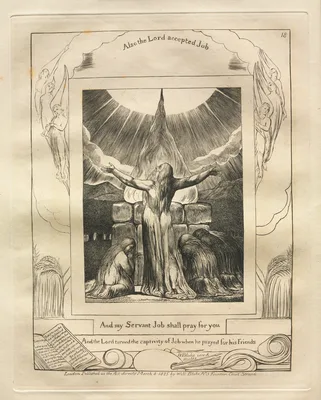 The Book of Job:  Pl. 18, And my Servant Job shall pray for you — William Blake