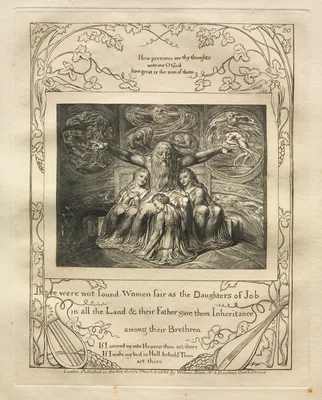 The Book of Job:  Pl. 20, There were not found Women fair as the Daughters of Job / in all the Land — William Blake