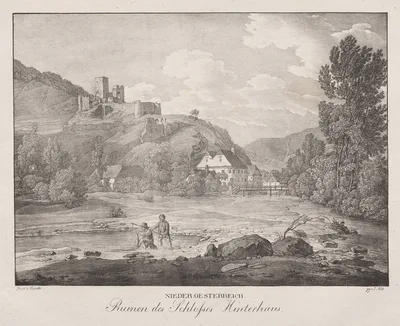Nieder-oesterreich, Ruinen des Schlosses Hinterhaus — Jakob Alt