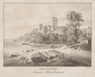 Nieder-oesterreich, Ruinen des Schlosses Weidenech — Jakob Alt