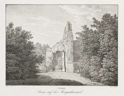 Ungern, Ruinen auf der Margretheninsel — Jakob Alt
