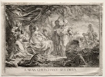 Laban Searching for His Household Gods — Augustin Saint-Aubin