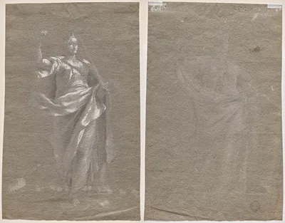 Allegorical Figure (recto and verso) — Anonymous