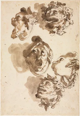 Five Grotesque Heads — Gaetano Gandolfi
