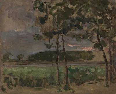 Field with Young Trees in the Foreground — Piet Mondrian