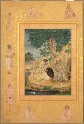 Prince and ascetics, from the Late Shah Jahan Album — Govardhan