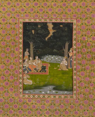 Princely ascetic in the forest visited by ladies