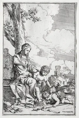 Holy Family with the Infant St. John — Giulio Carpioni