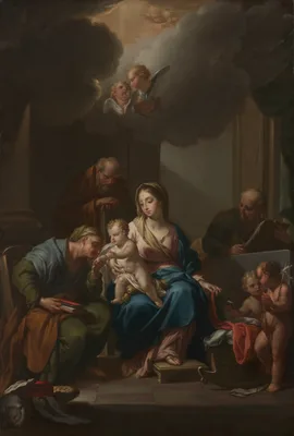 Presentation Sketch for "The Holy Family with Saints Anne, Joachim, and John the Baptist" (for Santa Maria in Via Lata, Roma) — Francesco Trevisani