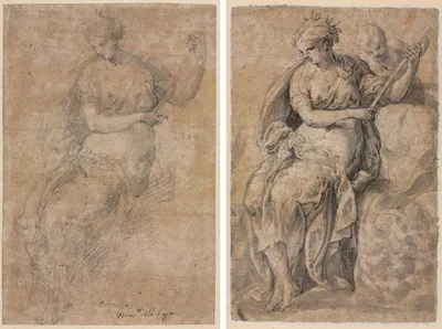 Allegorical Figure (recto and verso) — Niccolò dell'Abbate