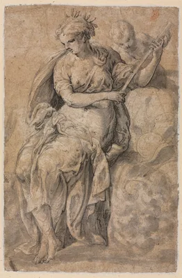 Allegorical Figure (verso) — Niccolò dell'Abbate