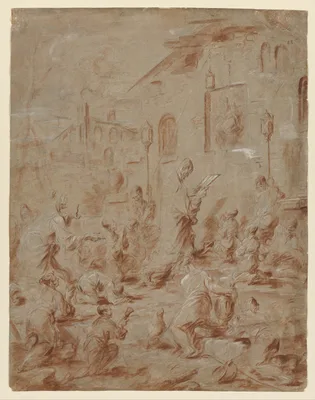 Worshippers at a Street Shrine — Alessandro Magnasco