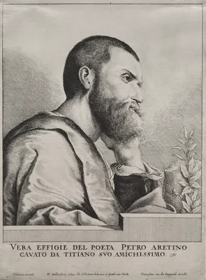 Portrait of Pietro Aretino — Wenceslaus Hollar