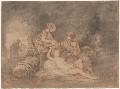 Lot and His Daughters — Anthon Pesne