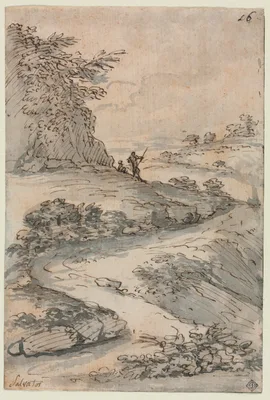 Figures on a Winding Road — Salvator Rosa