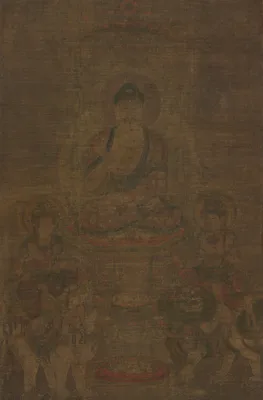 Shakyamuni Triad:  Buddha Attended by Manjushri and Samantabhadra