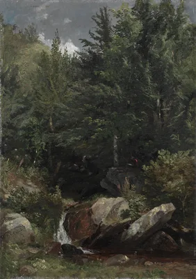 Trees and a Stream on a Hillside — Jasper Francis Cropsey