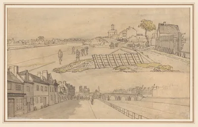 Two Views of Paris (verso) — Georges Michel