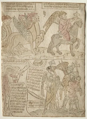 page from the Apocalypse (The Locusts with the Angel of the Abyss and The Sixth Trumpet) — Anonymous