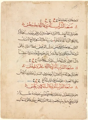 Text page from a Materia Medica of Dioscorides — Abdallah ibn al-Fadl