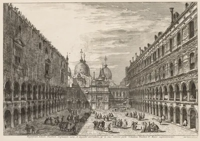 Views of Venice:  The Courtyard of the Ducal Palace — Michele Marieschi