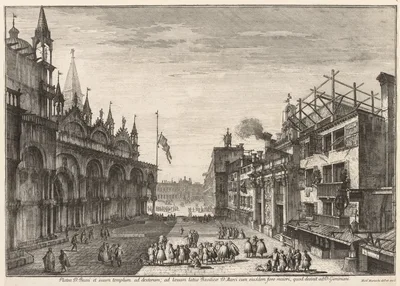 Views of Venice:  Piazzetta S. Basso — Michele Marieschi