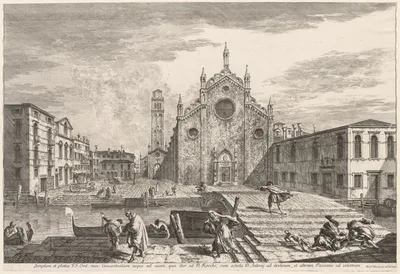 Views of Venice:  Campo dei Frari — Michele Marieschi