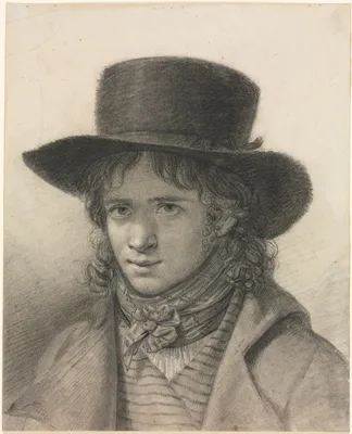 Self-Portrait in a Hat — Anne-Louis Girodet