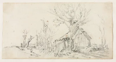 Sketch of Landscape with Cottage — Jan van Goyen