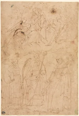 Madonna and Child in Glory above Three Saints — Giovanni Battista Paggi