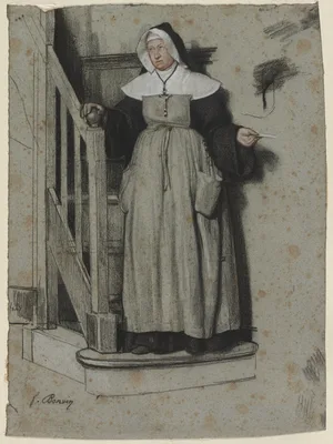 The Letter of Admission, Interior of a Convent — François Bonvin