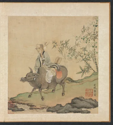 Paintings after Ancient Masters: Laozi Riding an Ox — Chen Hongshou
