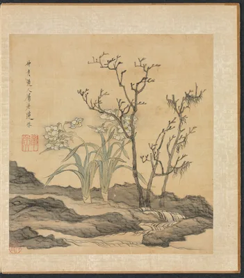 Paintings after Ancient Masters: Narcissus and Bare Trees — Chen Hongshou