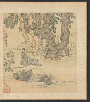 Paintings after Ancient Masters: Portrait of Zhongqing in a Landscape — Chen Hongshou