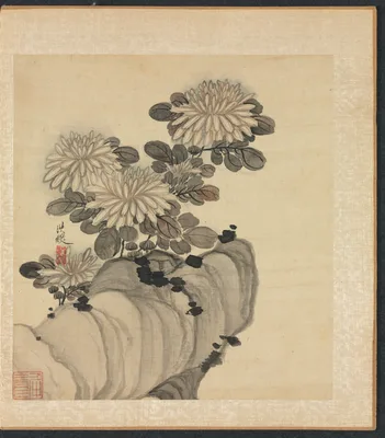 Paintings after Ancient Masters: Chrysanthemum and Rock — Chen Hongshou