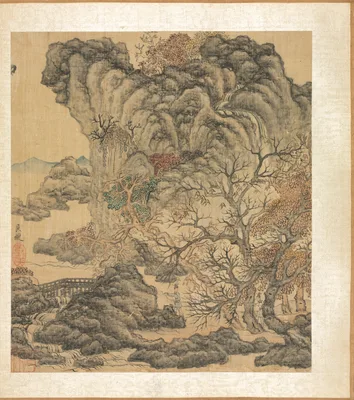 Paintings after Ancient Masters:Travelers in an Autumn Landscape — Chen Hongshou