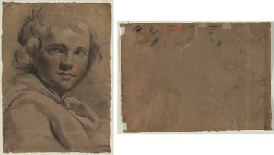 Head of a Young Man (recto) Sketch of a Head (verso) — Gaetano Gandolfi