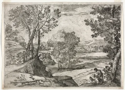 Landscape with a Family — Giovanni Francesco Grimaldi