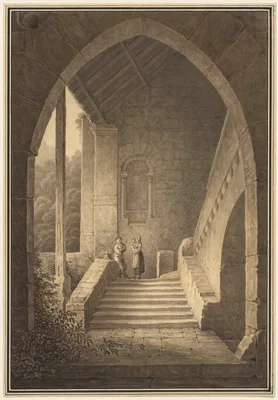 Outer Staircase of a Gothic Ruin — Domenico Quaglio the Younger