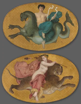 Arion on a Sea Horse and Bacchante on a Panther (pair) — William-Adolphe Bouguereau