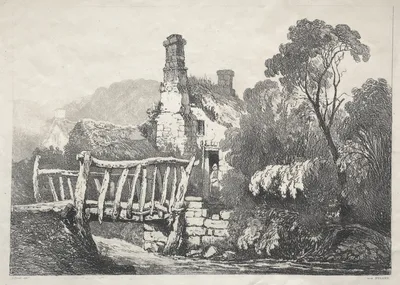 A Series of Ancient Buildings and Rural Cottages in the North of England:  Near Byland — Samuel Prout