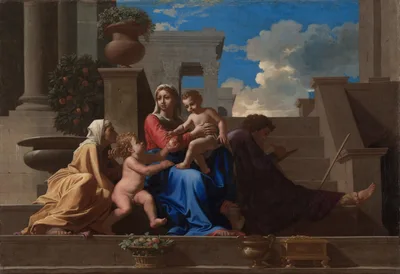 The Holy Family on the Steps — Niccolo Pussino