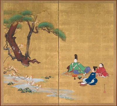 Nagisa Palace from the Tales of Ise — Shibata Zeshin